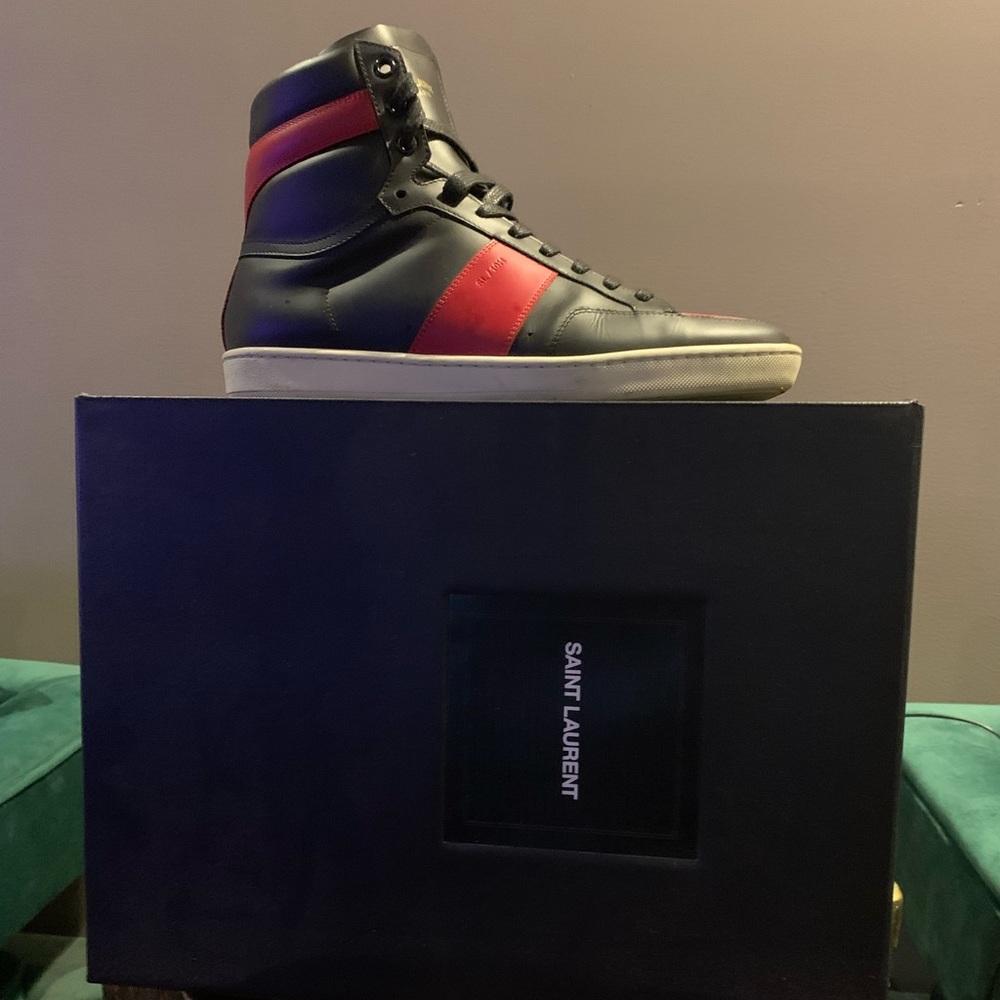 Saint Laurent Court Sneakers - Black and Red
